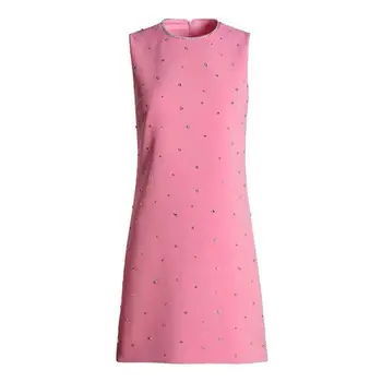 

Party Dresses Brand Fashion Women High-end Luxury Summer Elegant Ladies Diamond Sleeveless Dress