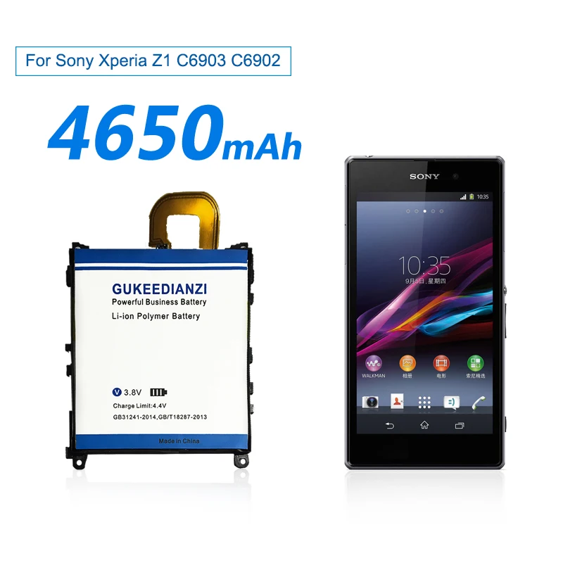 4650mAh GUKEEDIANZI LIS1525ERPC AGPB011-A001 Мобильный телефон Аккумулятор для Sony Xperia Z1 L39h Honami SO-01F C6902
