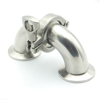 

304 Stainless Steel 25mm Pipe OD Sanitary Elbow Pipe Fitting 50.5mm Feerule OD + 1.5" Tri Clamp + Silicon Gasket For Home Brew