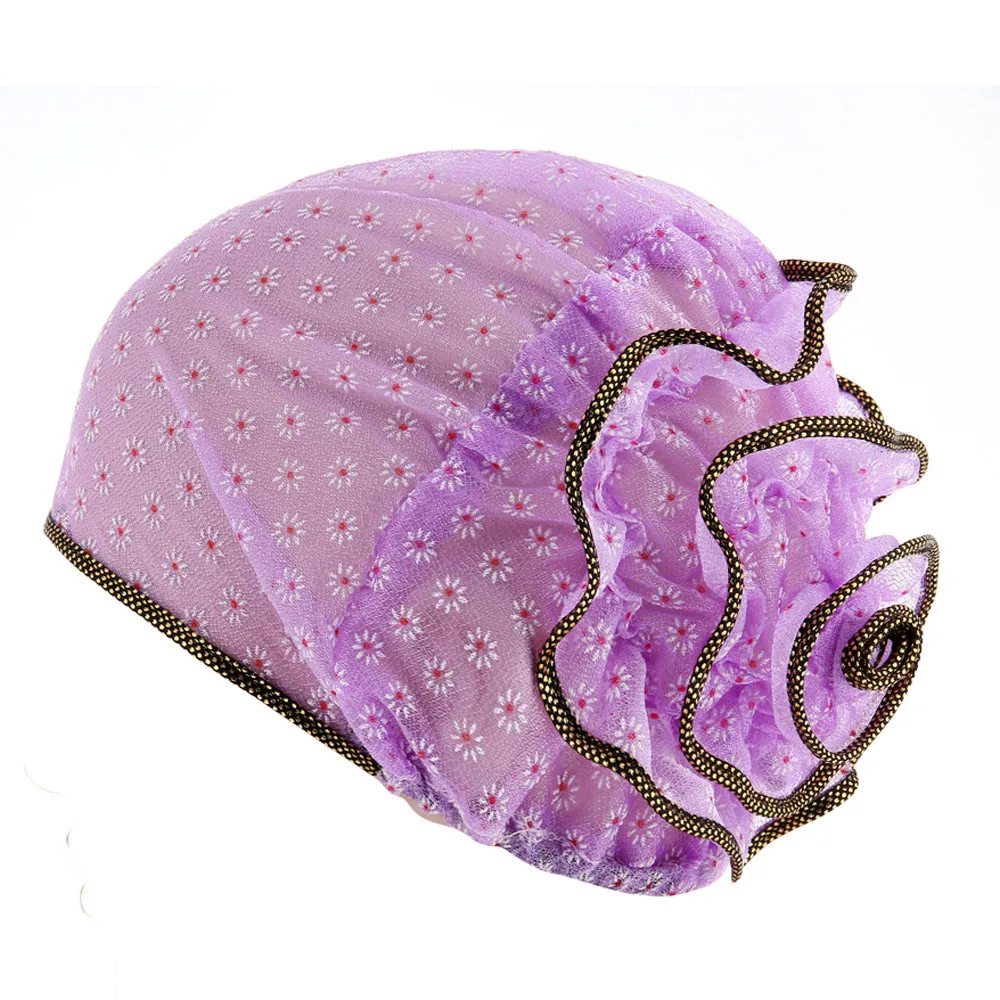 Floral Print Female Head Wrap Cap Soft Warm Hats Women Muslim Stretch Turban Hat Chemo Cap Hair Loss Head Scarf Wrap Cap