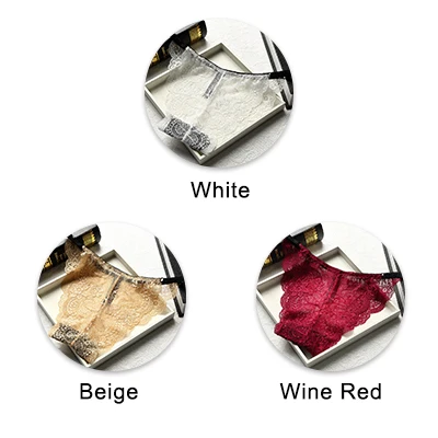 whitebeigeWred UG смешанные цвета, подарок, красивые кружевные листья, женское сексуальное белье, стринги, стринги, нижнее белье, трусы, женские, Т-образные, 3 шт./лот - Цвет: whitebeigeWred