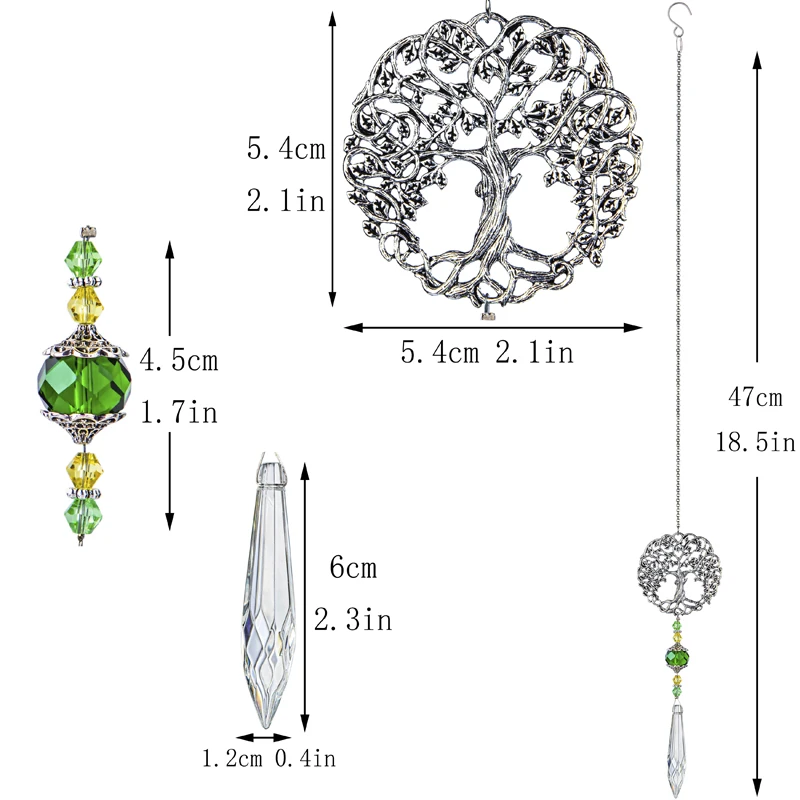 H & D – ensemble de 5 prismes suspendus en cristal, attrape-soleil  arc-en-ciel, décoration de fenêtre, ornement en cristaux Fengshui,  bricolage, décoration de mariage à domicile