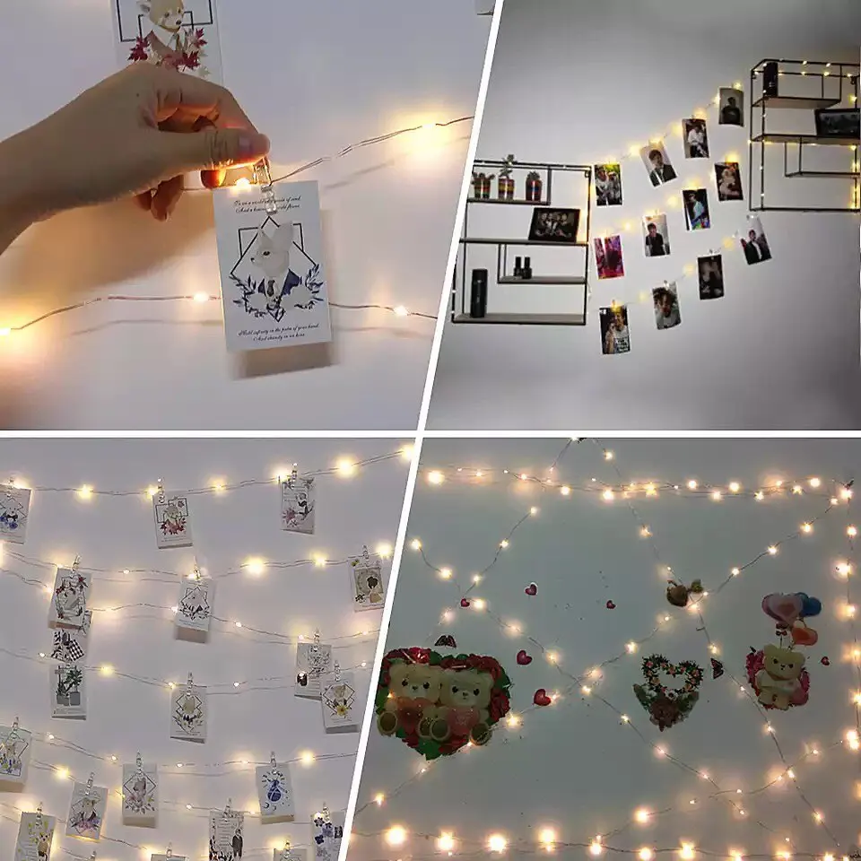 40LED Рождественский фото клип стиль Сказочный светильник СВЕТОДИОДНАЯ Гирлянда