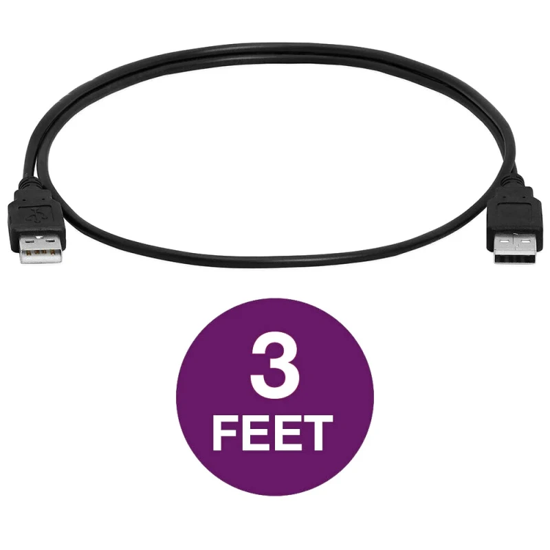 1 м/2 м/3 м USB кабель папа-папа USB2.0 Тип A Быстрый кабель синхронизации данных для компьютера ПК ноутбук черный