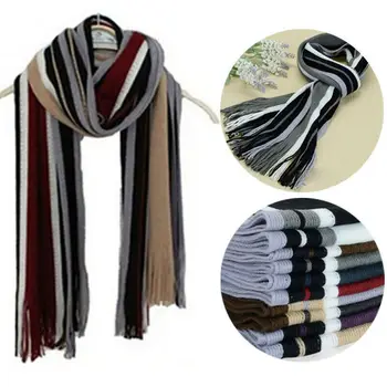 

Fashion Men Classic Warm Winter Scarf Cashmere Bufandas Shawl Striped Tassel Soft Scarf Muffle Luxury Design Male Scarf