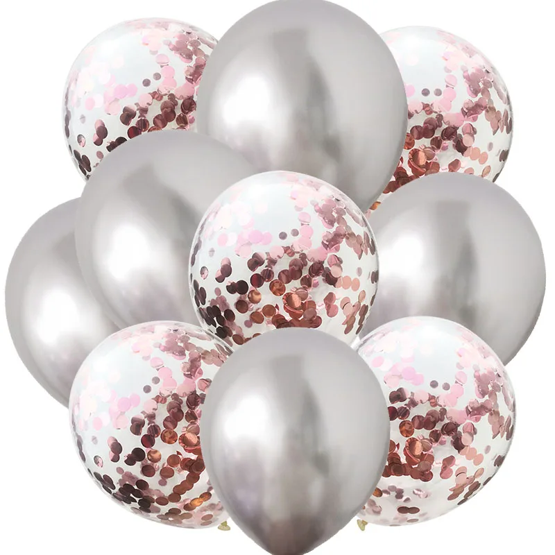 10 шт. 12 дюймов металлические цвета латексные воздушные шары конфетти воздушные баллоу надувной шар для дней рождения вечеринки Baby Shower Свадебный декор
