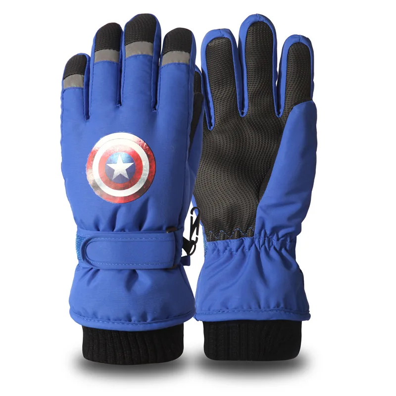 Новые лыжные перчатки Детские теплые зимние водонепроницаемые перчатки для катания на лыжах, сноуборда, снегоход, мотоцикл, Детские уличные зимние перчатки - Цвет: Color02
