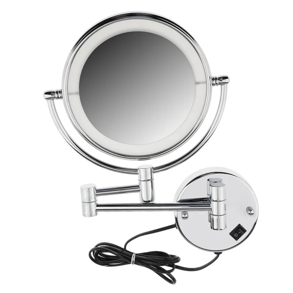 8 inch LED Light Wall Mount Extending Folding Double Side Makeup Mirror 3x 5x 7x Magnification Bath Shaving Mirror 8 inch LED Light Wall Mount Extending Folding Double Side Makeup Mirror 3x 5x 7x Magnification Bath Shaving Mirror