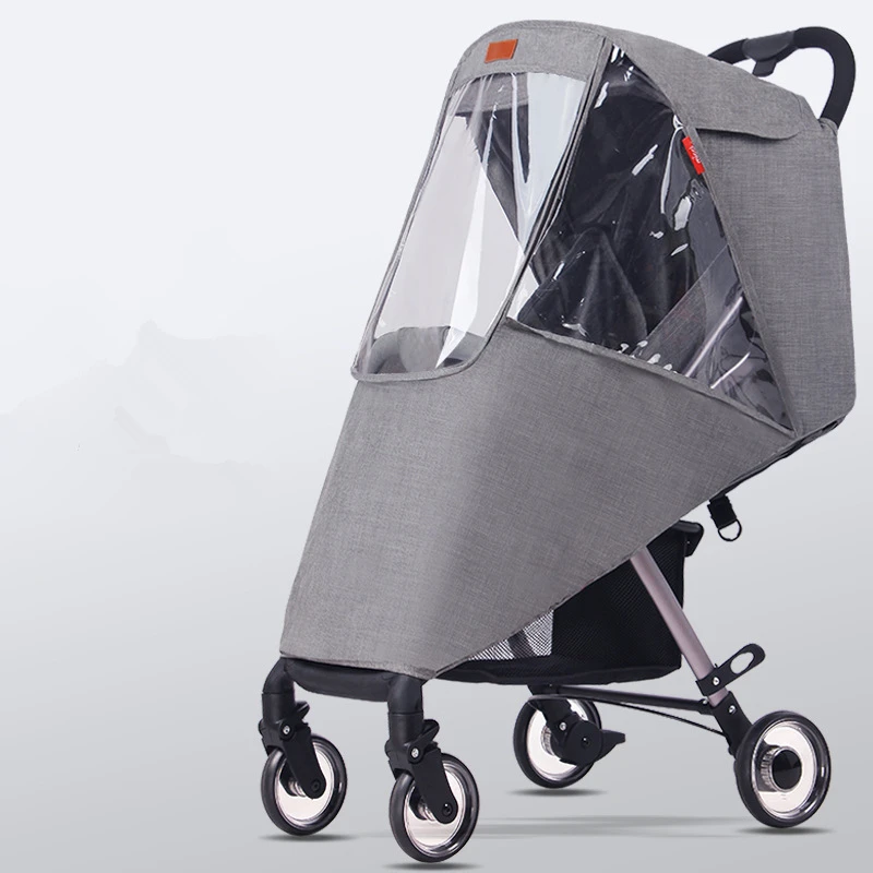 

Baby Stroller Accessories Waterproof Rain Cover Transparent Wind Dust Shield Zipper Open Universal for Baby Pushchairs Raincoat