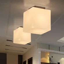 Простой квадратный Балконный потолочный светильник для коридоров вход в коридор креативная Прихожая сахарная стеклянная потолочная лампа