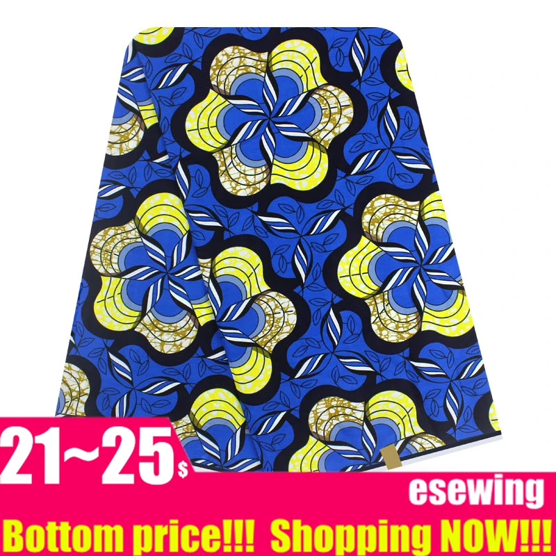 Африканская настоящая голландская восковая Ткань 6 ярдов Хлопок Анкара Нигерия Гана Голландский Настоящий Воск для лоскутного шитья африканские платья TX01