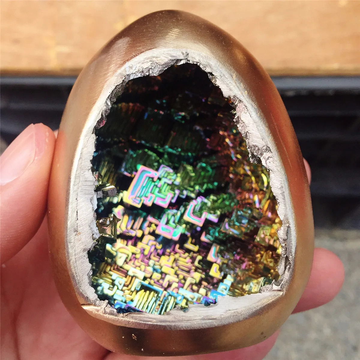 1 шт. редкий Радужный Бисмут драгоценный камень высокой чистоты минеральный кристалл в форме яйца образец дома металлические украшения