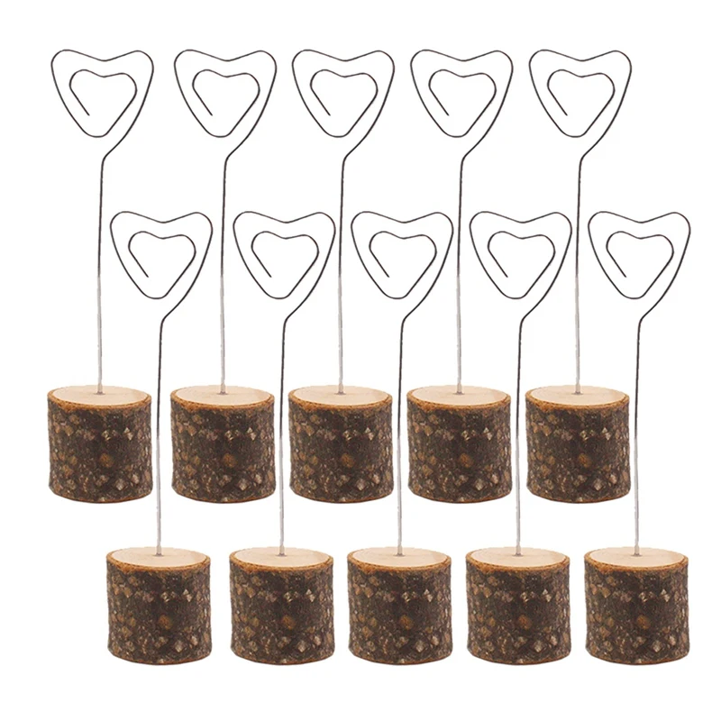 

New-20Pc Veneer Stump Photo Note Clip Home Decoration Props Diy Wedding Seat Card Ornaments