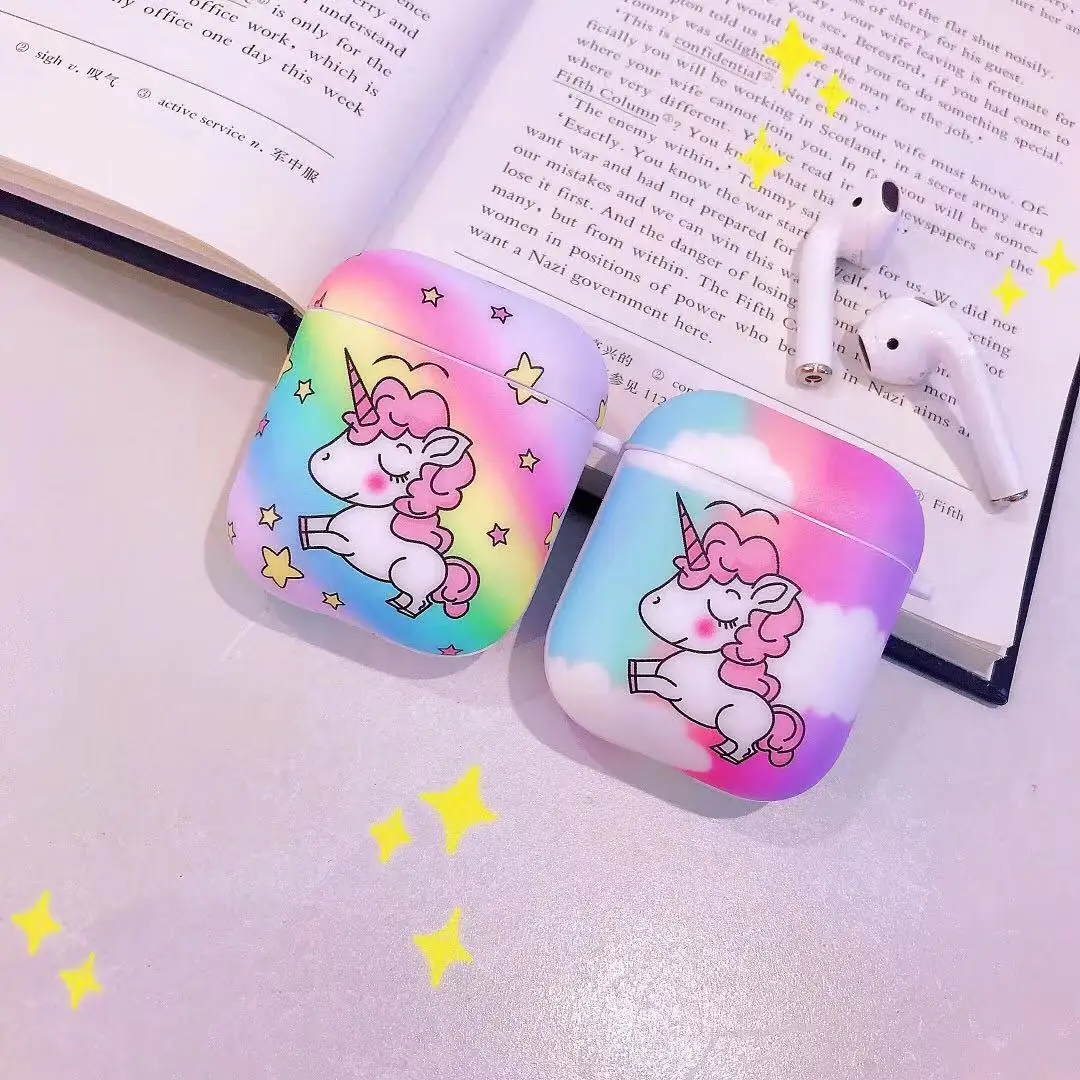 Чехол для AirPods, роскошный Радужный Единорог, брелок Catroon, силиконовый защитный чехол для AirPods 2, беспроводной чехол для наушников