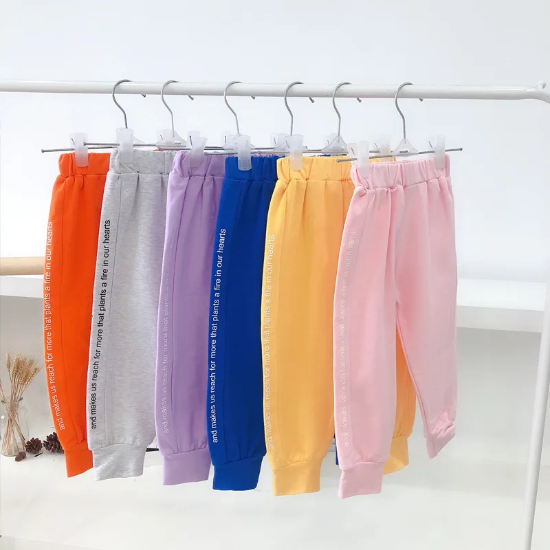 LOOZYKIT Autumn Girl Pants Colored Trousers For Boys School Children Sweatpants 3-8Y Baby Sports Pants Kids Bottom Clothing