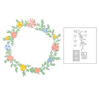 

2020 Hot Plant Flower Leaves Wreath Embossing New Die Molds Metal Cutting Dies Scrapbooking and Foil Card Making For no stamps