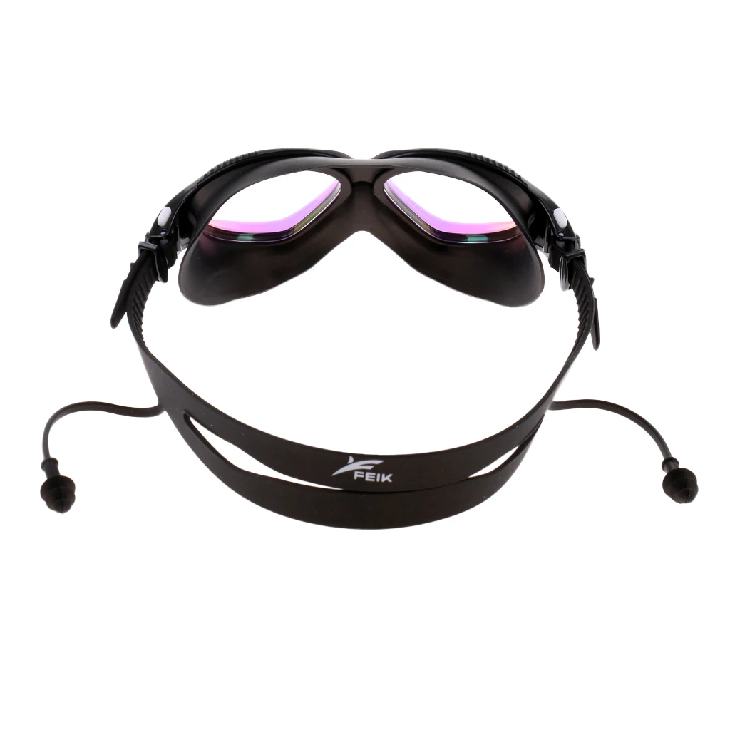 Men Women UV Protection Silicone Strap  Anti Fog Swimming Goggles Glasses with Storage Case & Ear Plugs 