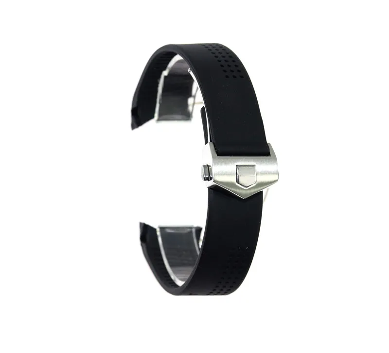 20/22/24mm black silicone watch band for TAG Heuer watch carrera calibre 16 series sports waterproof strap bracelet wristband