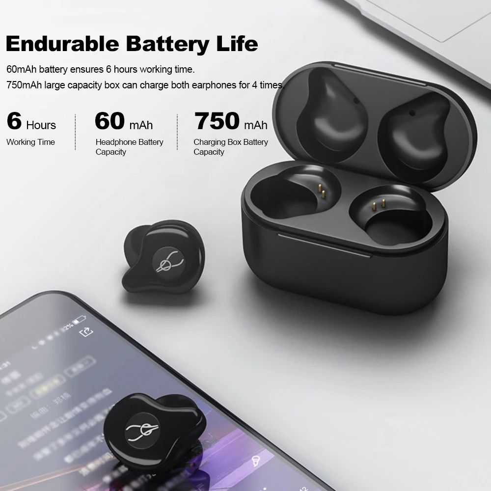 Sabbat X12 Pro TWS беспроводные Bluetooth V5.0 половина наушники-вкладыши водонепроницаемые спортивные наушники Автоматическое Сопряжение ж/750 mAh зарядная коробка