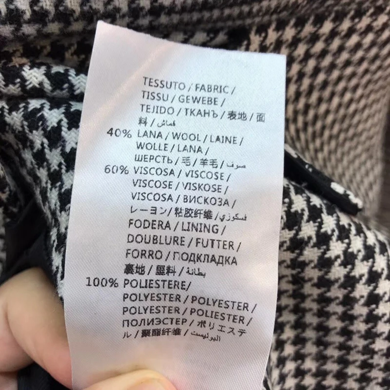 Винтажная Женская клетчатая куртка модное женское пальто на одной пуговице с карманом и длинным рукавом