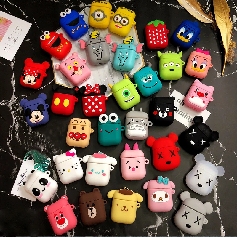 

Funny Cartoon For Apple Airpods Case 3D Protective Cover Cute Bluetooth Earphone Case Fashion Soft Silicone Cases Headset case