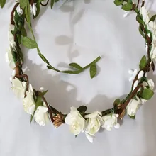 Свадебные аксессуары для волос Свадебная лента для волос, жемчужная Свадебная вечеринка женский аксессуар для волос цветок Корона Белый цветок лист лента