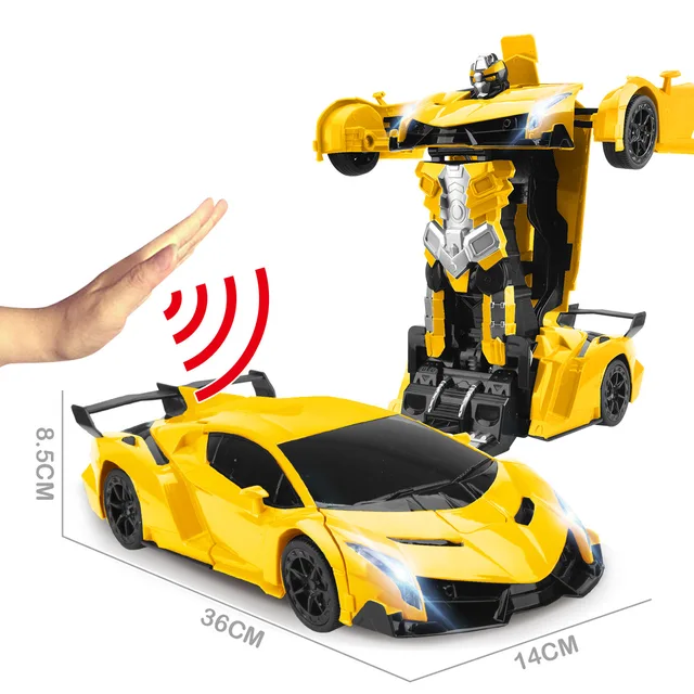 36cm 1:12 RC Car Robot Deformation Fighting Robots Modles Gesture Sensing Transformation Remote Control Cars Toy for Children