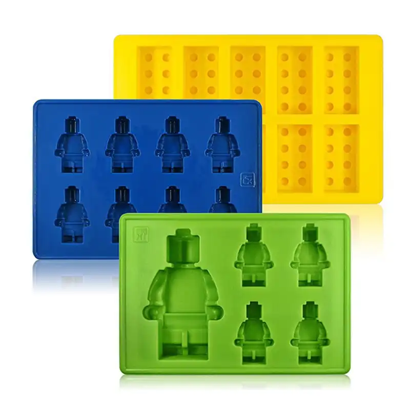 Plateau A Glacons En Silicone Mini Figurine Robot Forme Outils A Gateaux Trous Plateau A Glacons Lego Moule A Gateau Au Chocolat Gelee Jello 1 Piece Aliexpress