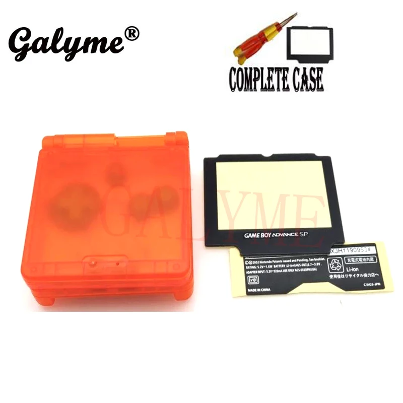 Лидер продаж прозрачный чехол оранжевого цвета для GameBoy Advance SP с отвертками w/ X/Y GBA