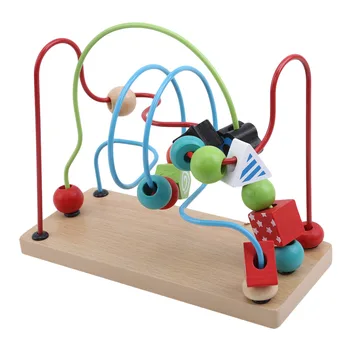 

Wooden Colorful Large Building Block Toys For Children Learning Education montessori Toys Around Beads Kids Toys Count Blocks