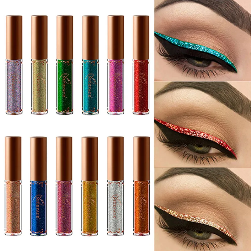

12 Color Pearled Metallic Liquid Eyeliner Shiny Diamond Easy To Wear Waterproof Long Lasting Non-fading Liquid Eyeliner Cosmetic