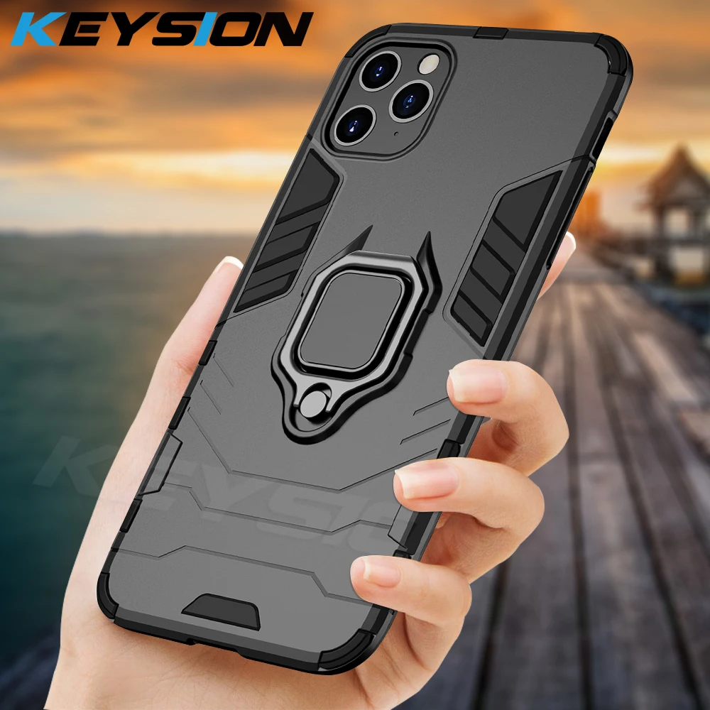 

KEYSION Shockproof Armor Case For iPhone 11 11 Pro Max New Stand Car Ring Phone Back Cover for Apple iPhone11 Pro Max 2019 i11