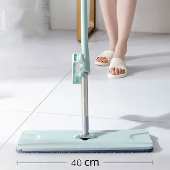 

Wring Flat Mop for Wash Floor Free Hand Washing Home Help Microfiber Pads for Washing Mops Floor Cleaning House Mop with Push-up
