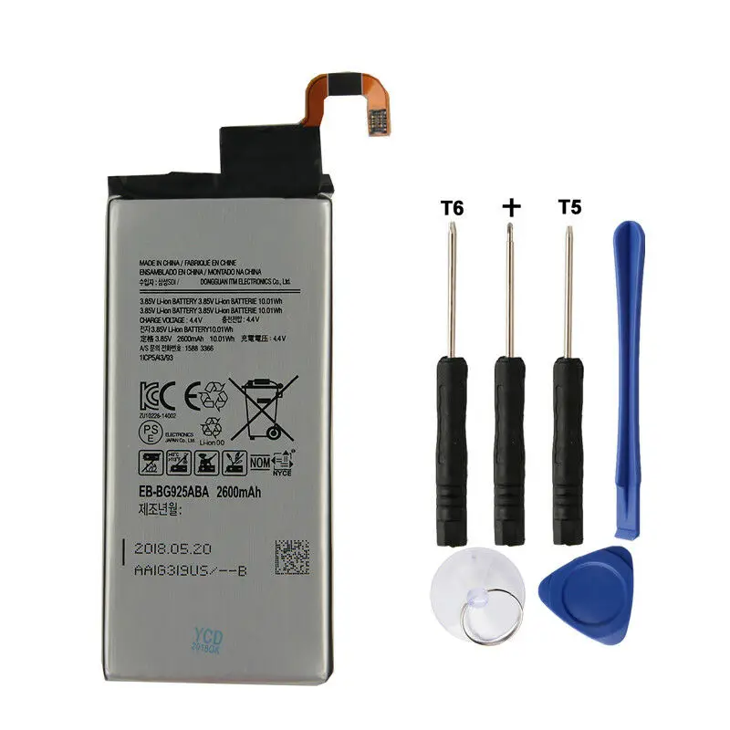 

EB-BG925ABE 2600mAh Battery For Samsung GALAXY Samsung GALAXY S6 Edge G9250 G925FQ G925F G925S S6Edge G925V G925A Battery