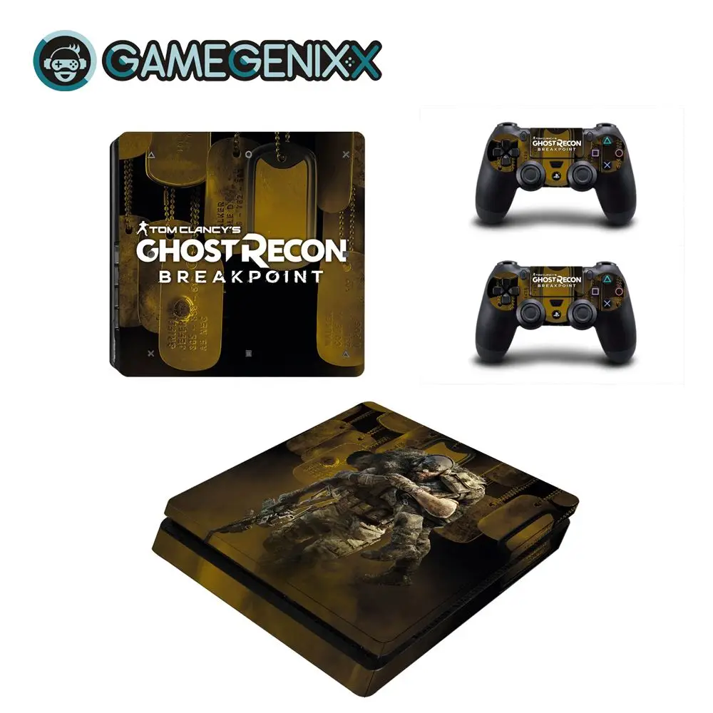 Защитная Наклейка на кожу GAMEGENIXX для PS4 Slim Console и 2 контроллера-Ghost Recon - Цвет: Ghost  Recon