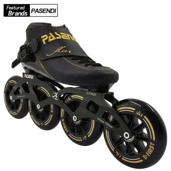

PASENDI Speed Skates Professional Women Roller Patines Men Inline Skating Shoes Adults Child Thermoplastic Boots 4 Wheels Carbon