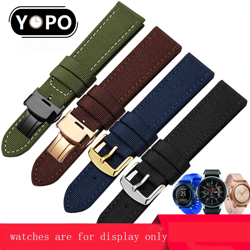 

Аксессуары для умных часов, высококачественный нейлоновый ремешок 20 мм 22 мм, черный, коричневый, синий браслет для Samsung Gear galaxy watch S2 S3sport