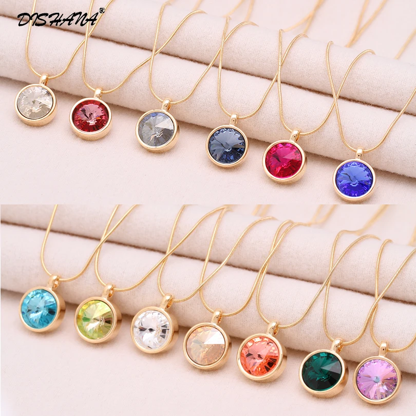 Комплект из колье и серёг с австрийским кристаллом 12 мм|fashion necklace set|necklace setcrystal set |
