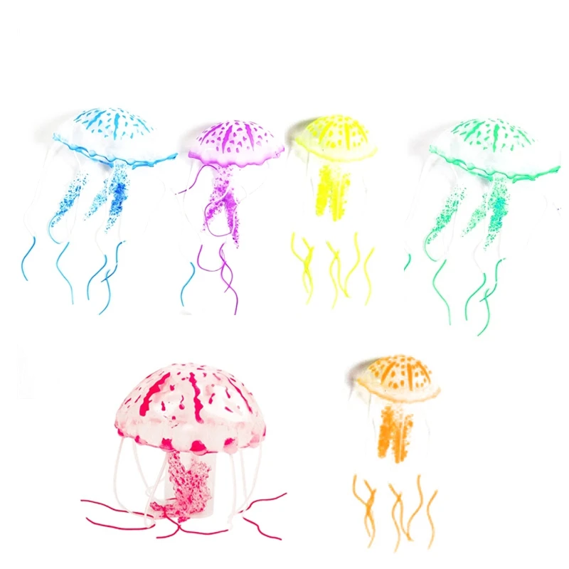 

6PCS Artificial Swimming Luminous Jellyfish Aquarium Decoration Fish Tank Underwater Luminous Decoration