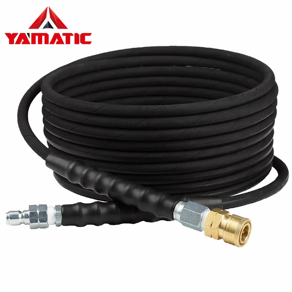 YAMATIC гибкий и износ плюс шланг мойки давления 3200 PSI 50 футов X 1/4 дюймов без катка с (2)