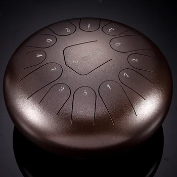 

New 13-Tone Hollow Drum 12-Inch Hand Tapping Steel Tongue Drum Empty Color Drum Instrument
