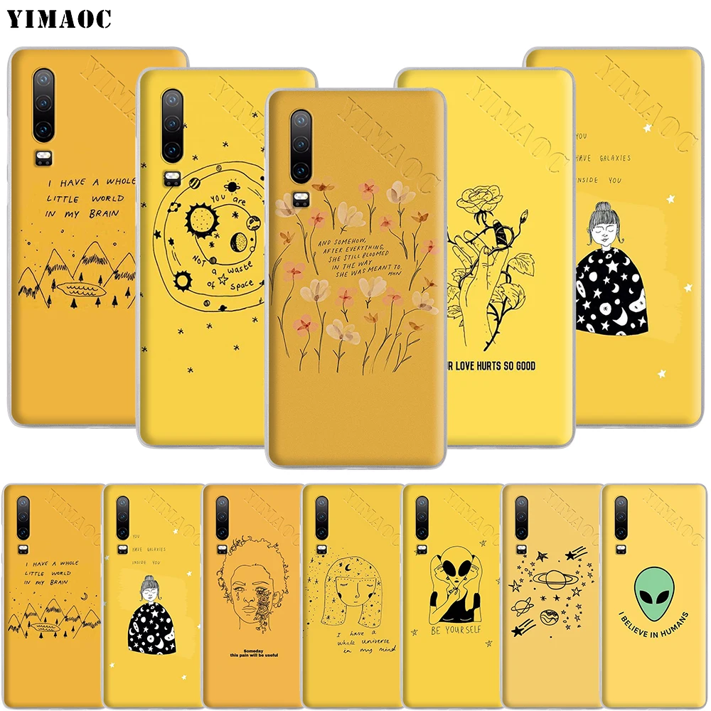 Желтый чехол YIMAOC с изображением инопланетянина для Huawei P8 P9 P10 P20 P30 Lite Pro P Smart Z 2018 2019