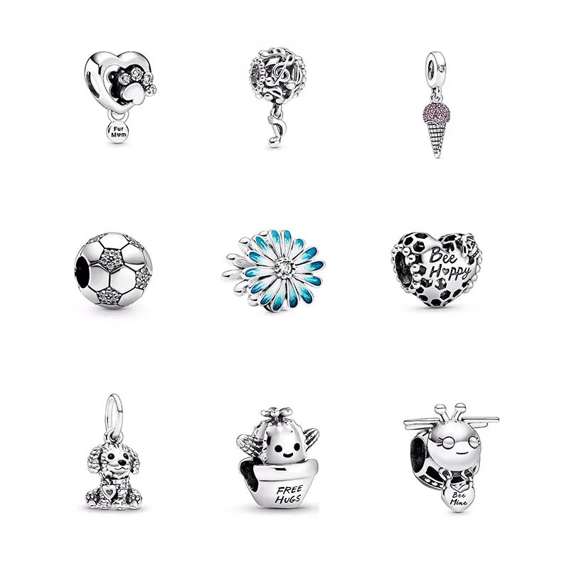 

GPY 2020 Spring Daisy Flower Charms 925 Original Fit Pandora Bracelet Sterling Silver Charm Beads for Jewelry Making Bead kralen