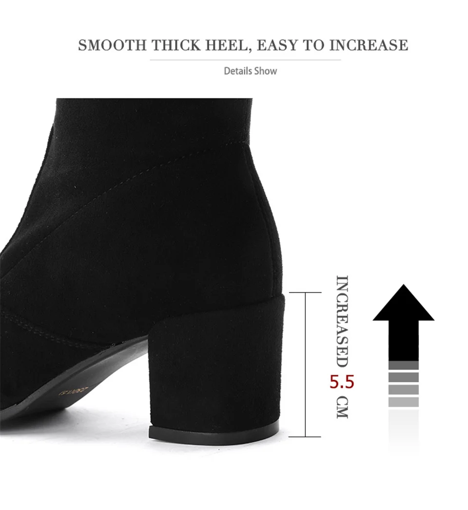 Malemonkey/Size35-40 зимние сапоги до колена; женские сапоги до бедра на плоской платформе с острым носком