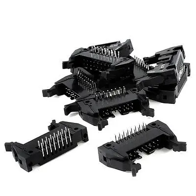 

Double Rows 2.54mm Spacing 16Pins Right Angle Latching IDC Pin Headers 10pcs