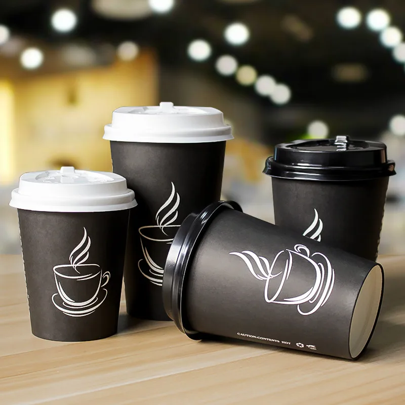 té y bebidas frías | tazas desechables para bebidas calientes Ideal para café caliente 285 ml Paquete de 50 tazas de café de papel de 10 onzas 
