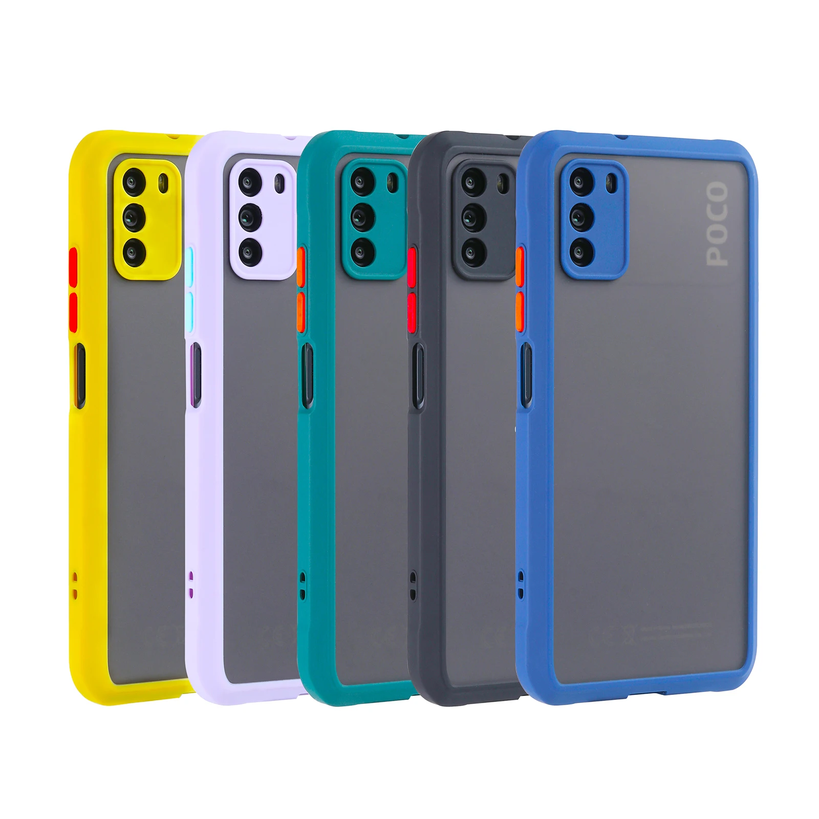 Nieuwe Xiaomi Poco M3 Case Fashion Matte Achterkant Anti-Vinger Coating Shockproof Bescherming Pc + Tpu Hardcase Baby huid Gevoel