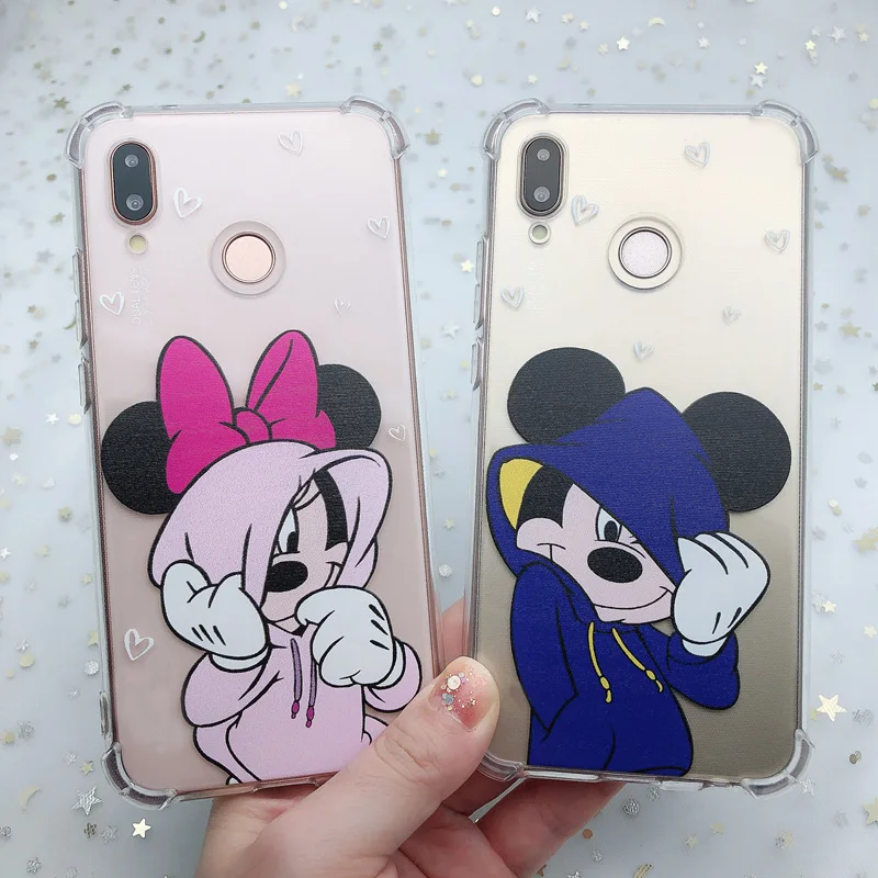 Противоударный мягкий чехол с рисунком Микки и Минни для Xiaomi 9 9T CC9 SE 8 lite
