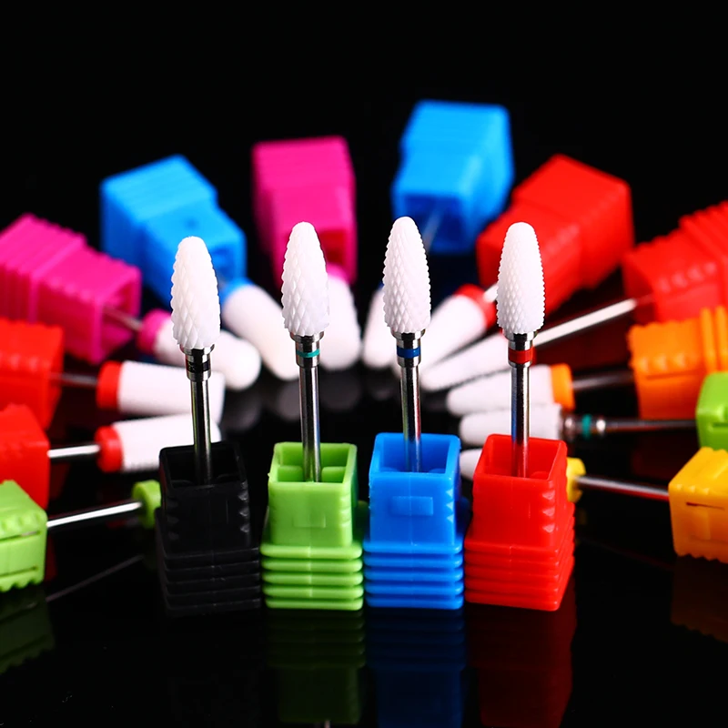 1 шт. электрическая керамическая шлифовальная насадка для ногтей сверла разноцветные керамические электрические фрезы для ногтей Маникюрные машинки