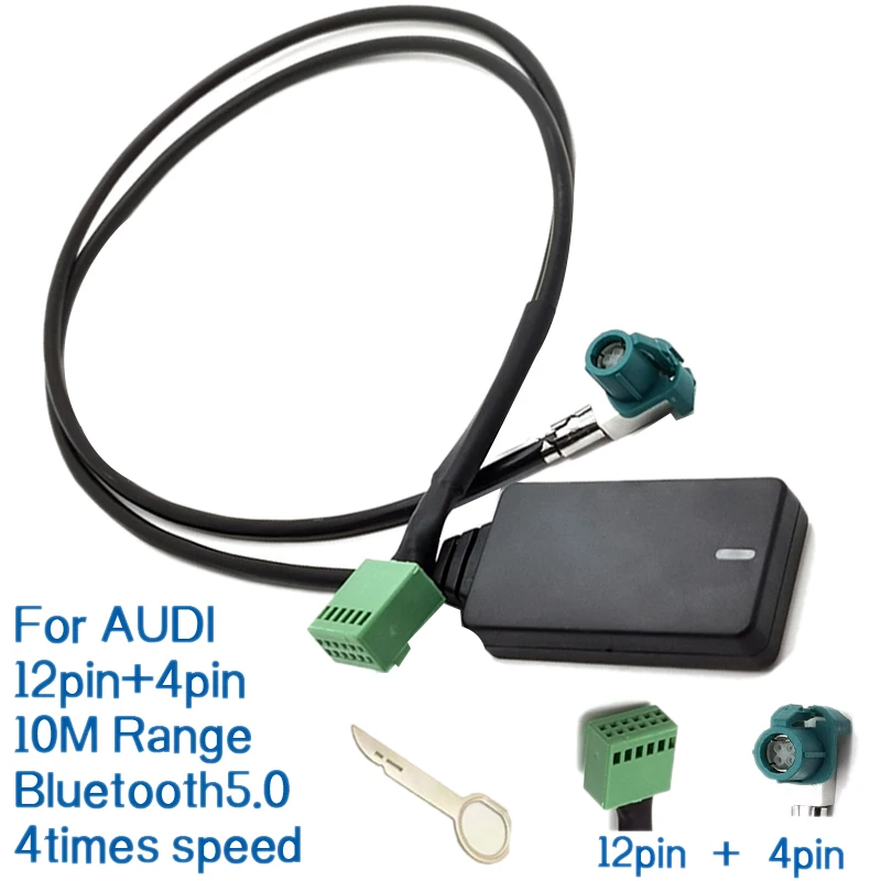 12 Pin 12V автомобильный беспроводной AUX Bluetooth 5,0 адаптер Hands Free Авто Bluetooth автомобильный комплект аудио кабель для Audi A3 A4 B8 B6 A6 C6 B7 C6